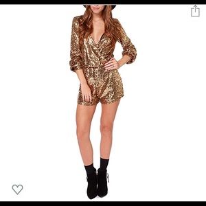 Gold sequin romper